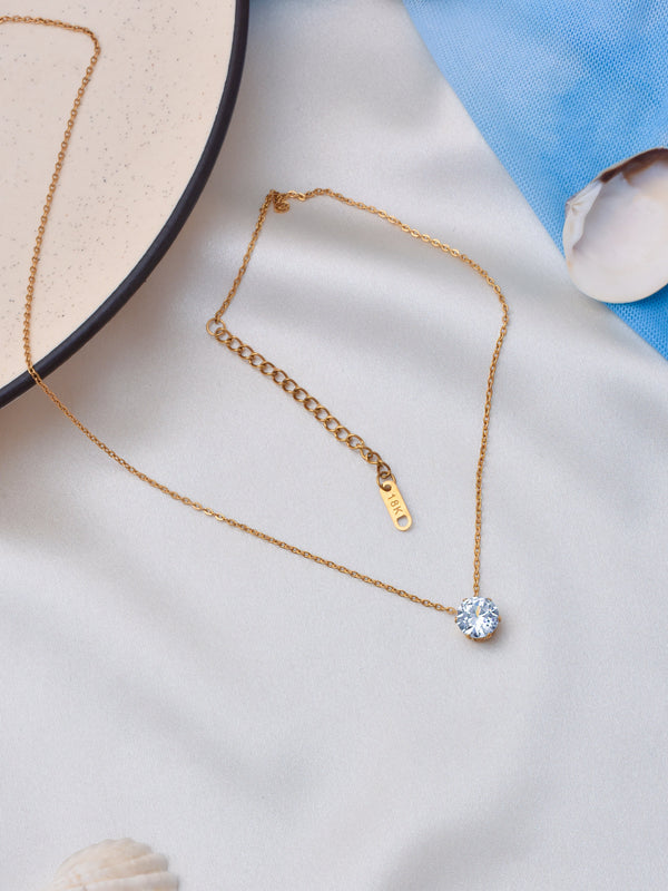 Floating Solitaire Waterproof Necklace