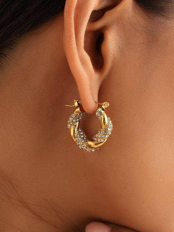 White Evie Hoop Earrings