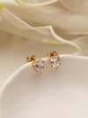 Solitaire Heart Studs