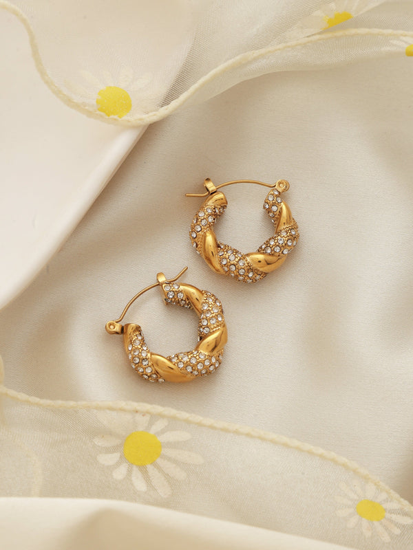 White Evie Hoop Earrings