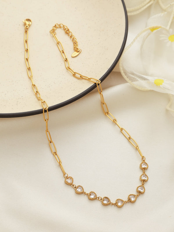Elfie Diamond Hearts Necklace