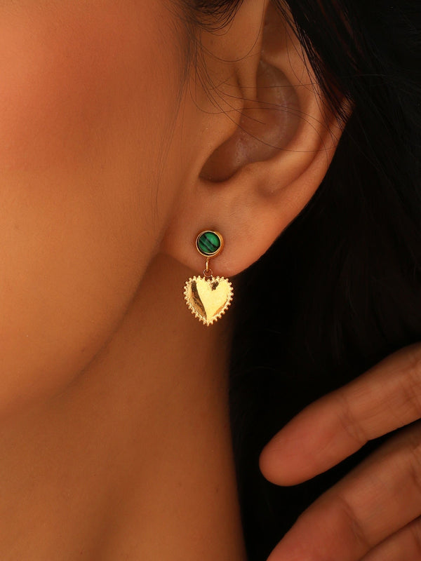 Mini Malachite Heart Drops
