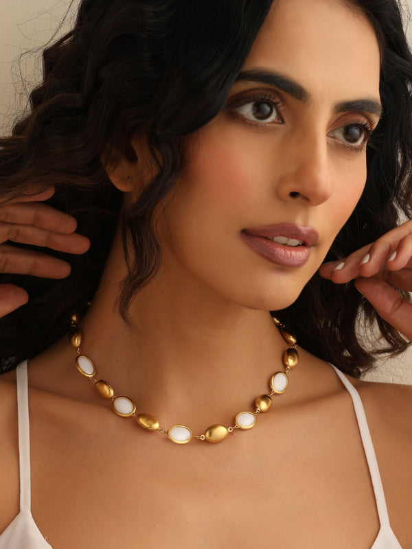 While Opal Stone Necklace