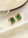 Emerald Square Studs
