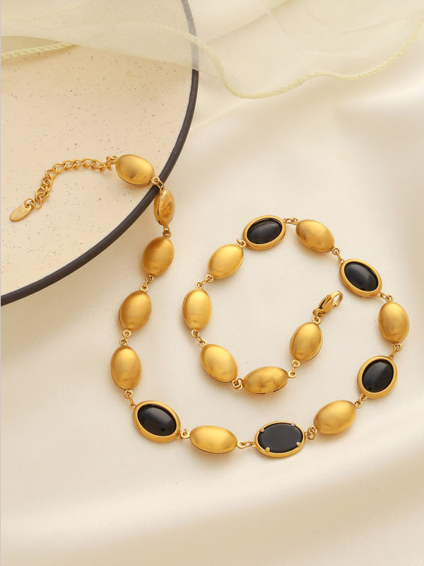 Black Opal Stone Necklace