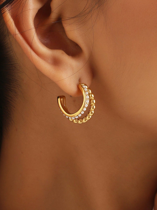 Klissaa Twin Pearl Hoop