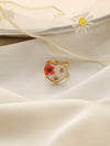 Resin Floral Heart Ring