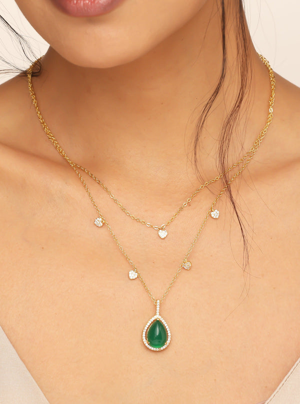 Emerald Spark Layered Necklace