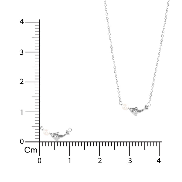 Silver Dolphin Pearl Necklace