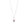 Silver Ruby Lock Necklace