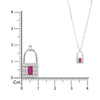 Silver Ruby Lock Necklace