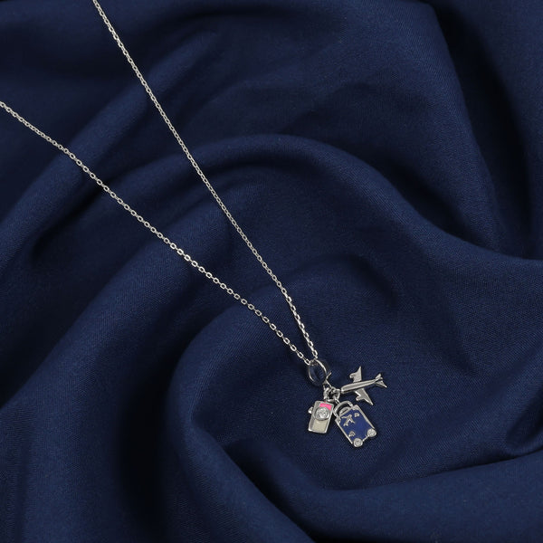 Silver Travel Charm Necklace