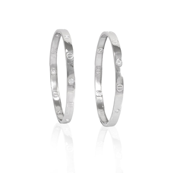 925 SILVER BEZEL SET BANGLES