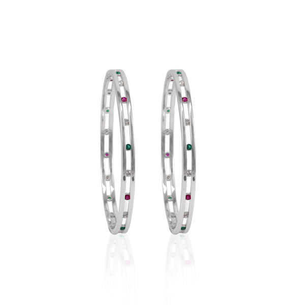 925 SILVER MULTI STONE BANGLES