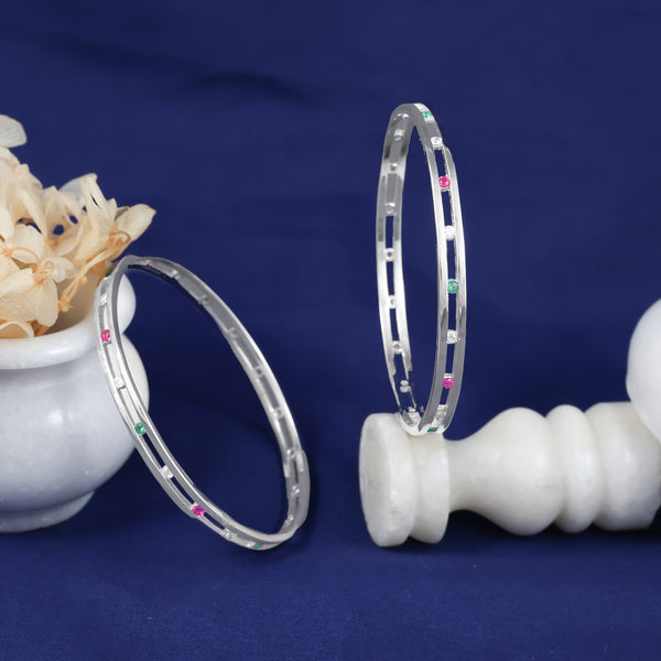 925 SILVER MULTI STONE BANGLES