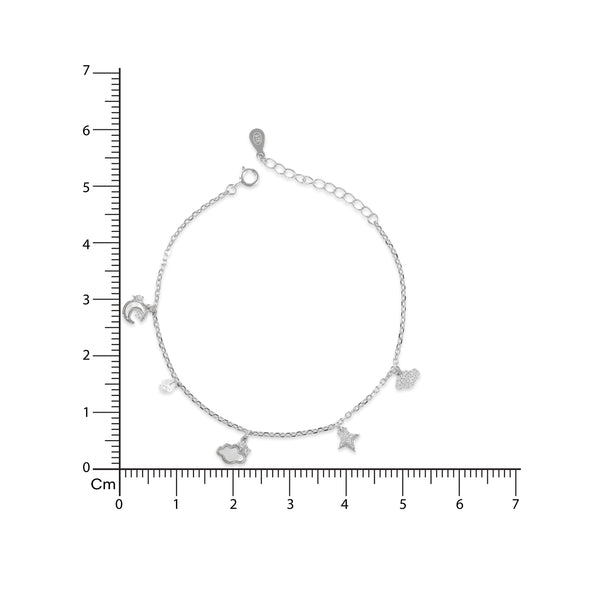 925 SILVER WHIMSICAL CHARM BRACELET