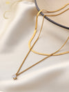 Snake Chain With Solitaire Layered Necklace