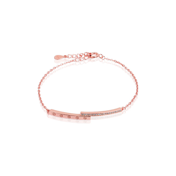 925 SILVER BAR ROSE GOLD BRACELET