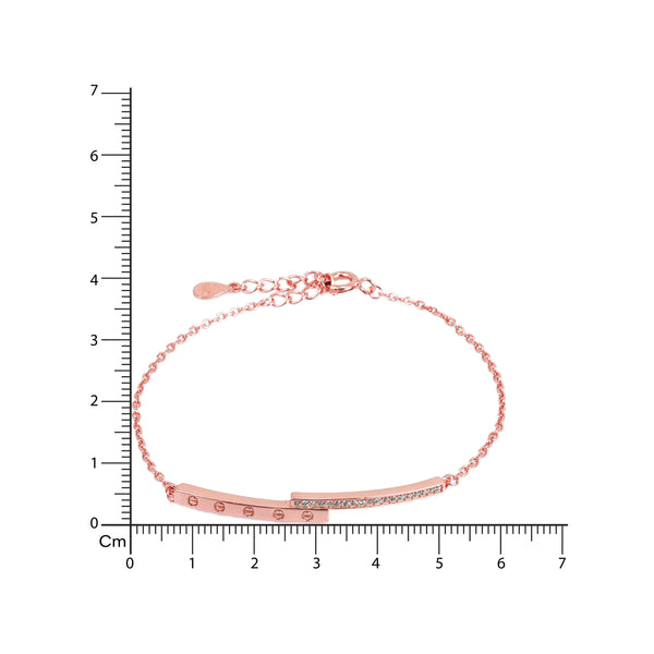925 SILVER BAR ROSE GOLD BRACELET