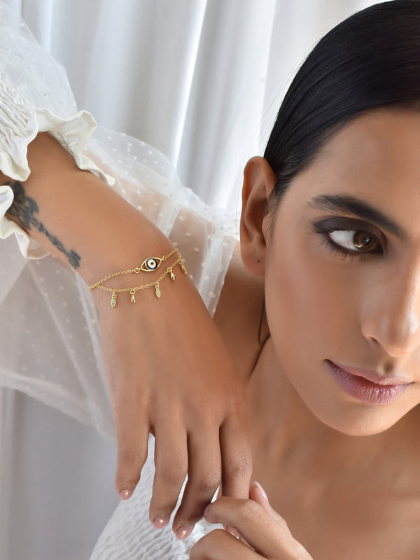 Symbolic Evil Eye Charms Bracelet