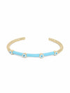 Blue Enamel Evil Eye Cuff Bangle