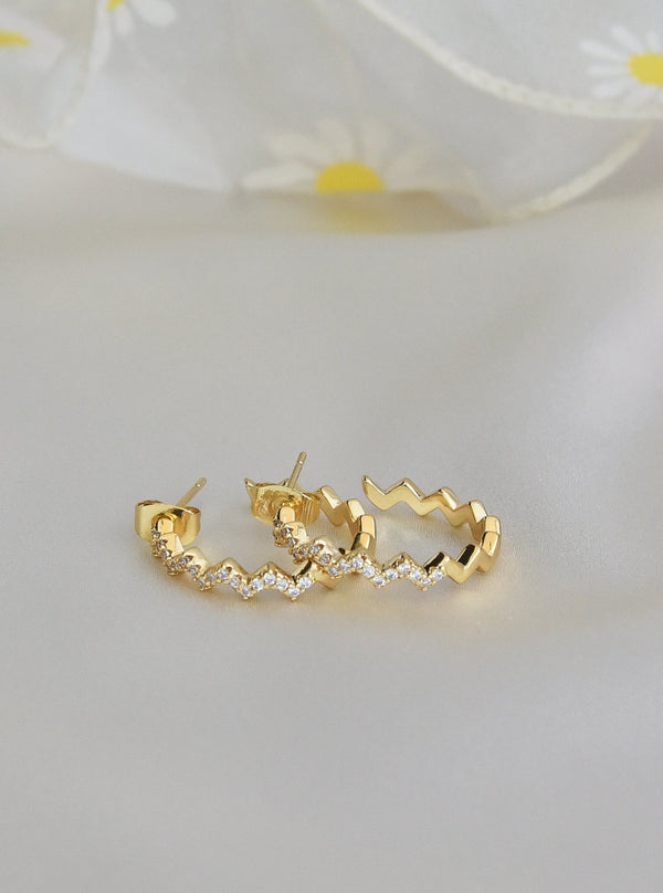 Klissaa Wave Hoop Earrings
