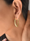 Peora Gold Plated Oval Hoops