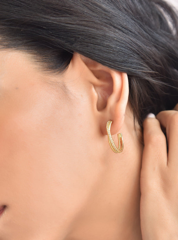Tripe Twist Hoop Earrings