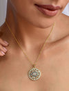 Amyra Round Gold Plated Evil Eye Necklace