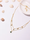 Emerald Olivia Layered Necklace