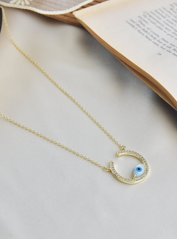 Horse Shoe Evil Eye Necklace