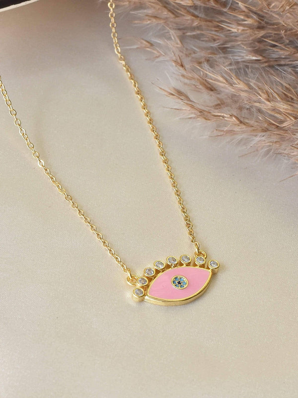 Pink Evil Eye Necklace