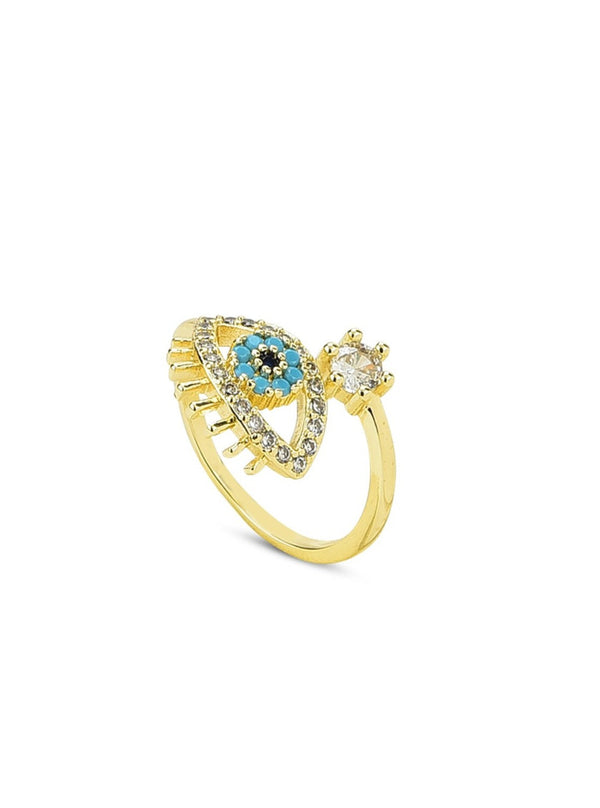 18k Gold Plated Evil Eye Ring