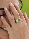 Classic Zirconia Evil Eye Ring By Klissaa