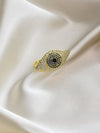Classic Zirconia Evil Eye Ring By Klissaa